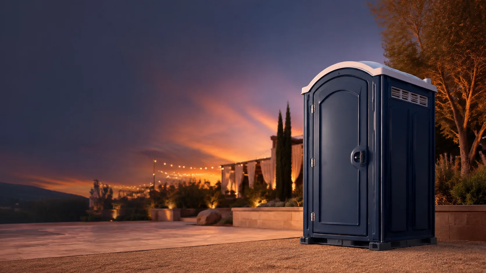 Portable restroom shown for rental planning in Morristown, TN